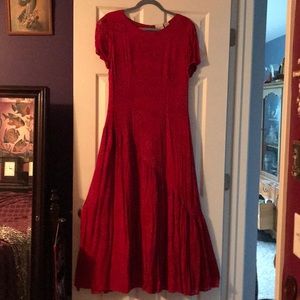 Very long deep red Dress